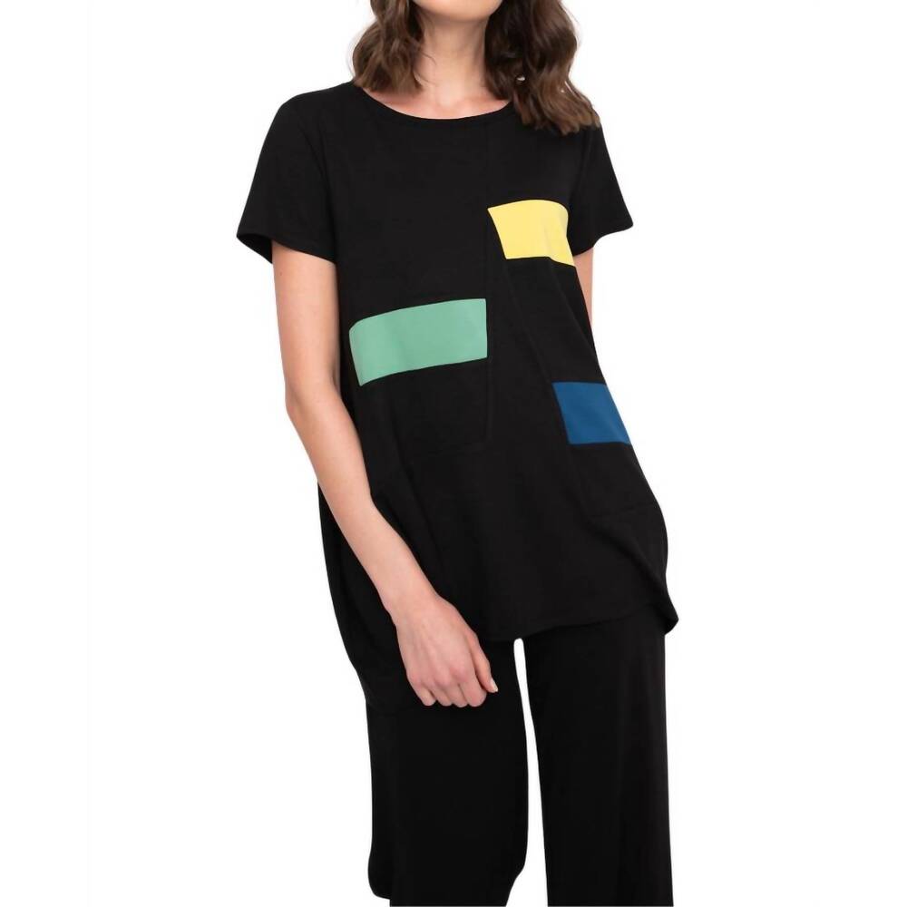 NEW OZAI N KU spray top in black multi